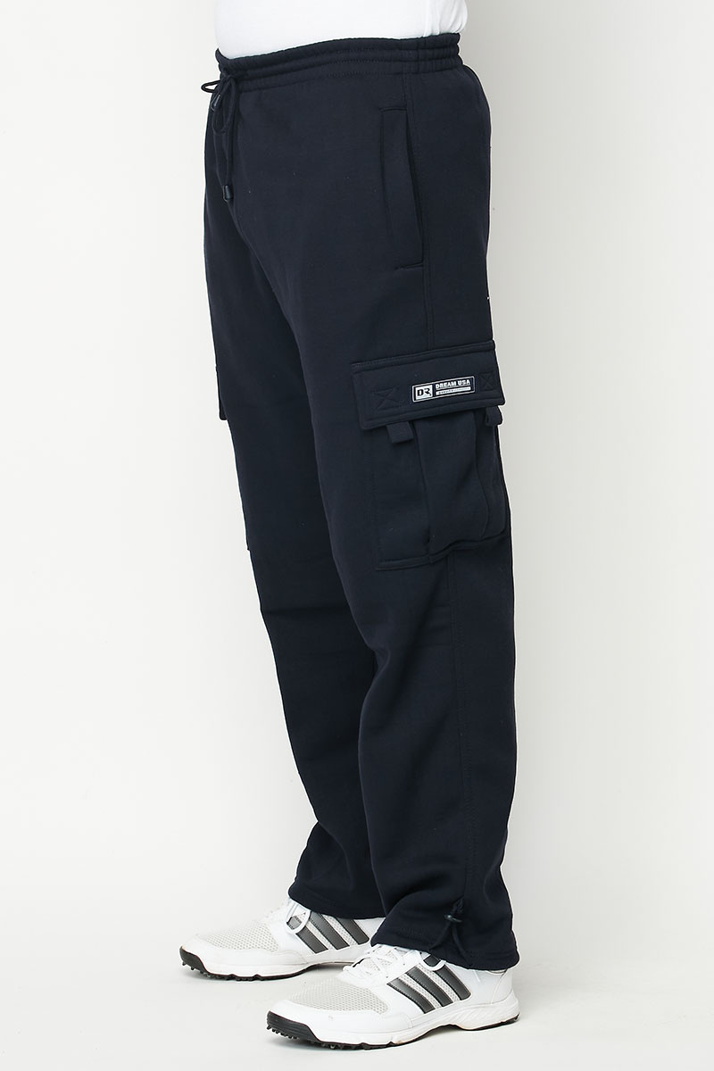 Pro 5 Mens Fleece Cargo Sweatpants,Black,3XL 